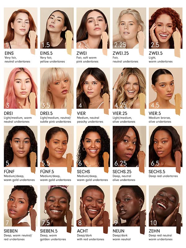 Monika Blunder Beauty - Blunder Cover Foundation Concealer - Shade: 4.5 - Vier.5 - Medium, Bronze Olive Undertones - Clean Beauty, All-In-One, Cruelty-Free, Vegan (4.5 - Vier.5) - 0.62 oz