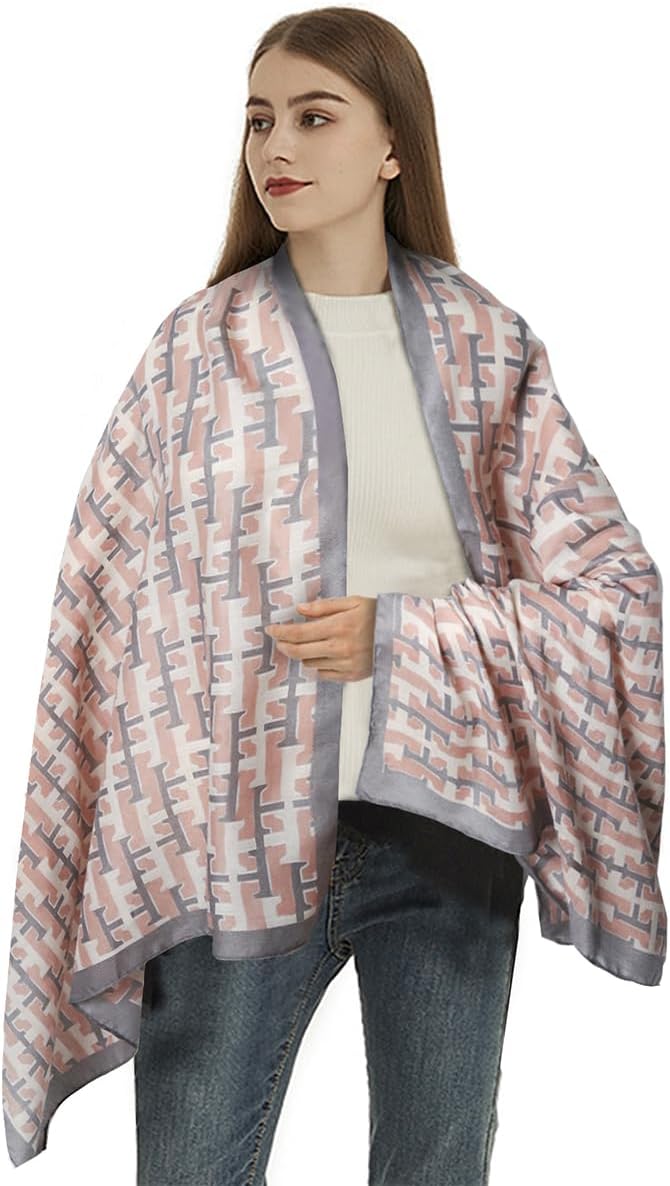 EXTREE Scarfs for Women Pashmina Silky Shawl Wrap for Evening Dressing Blanket Open Front Poncho Cape
