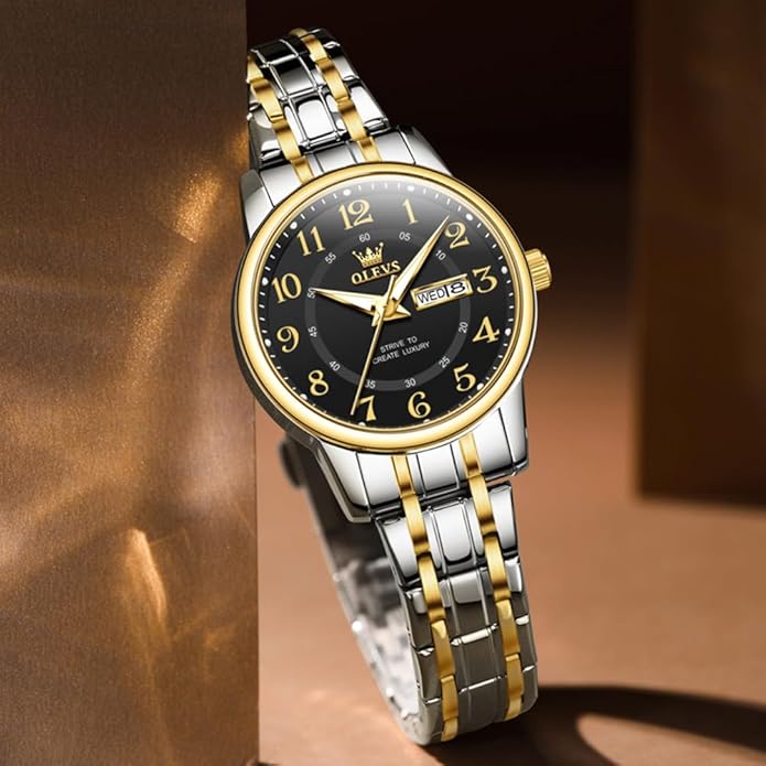 OLEVS Stainless Steel Women's Watch Dress Watches for Women with Date Fashion Ladies Business Waterproof Analog Quartz Small Wrist Watch Reloj Mujer