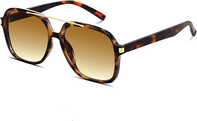 Retro Aviator Sunglasses for Women Men 2026 Square Top Bar Sun Glasses Sunnies 70s Lightweight Shades