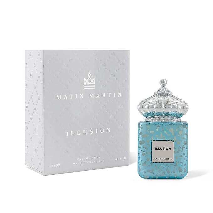 Matin Martin Illusion for Unisex - Arabian Perfume for Women & Men - Long Lasting Oriental Floral Fragrance with Musk & Vanilla Scent - Arabic Cologne - Travel Size - 3.4 oz EDP Spray