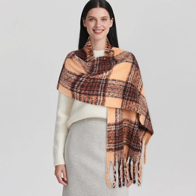 EXTREE Scarfs for Women Pashmina Silky Shawl Wrap for Evening Dressing Blanket Open Front Poncho Cape
