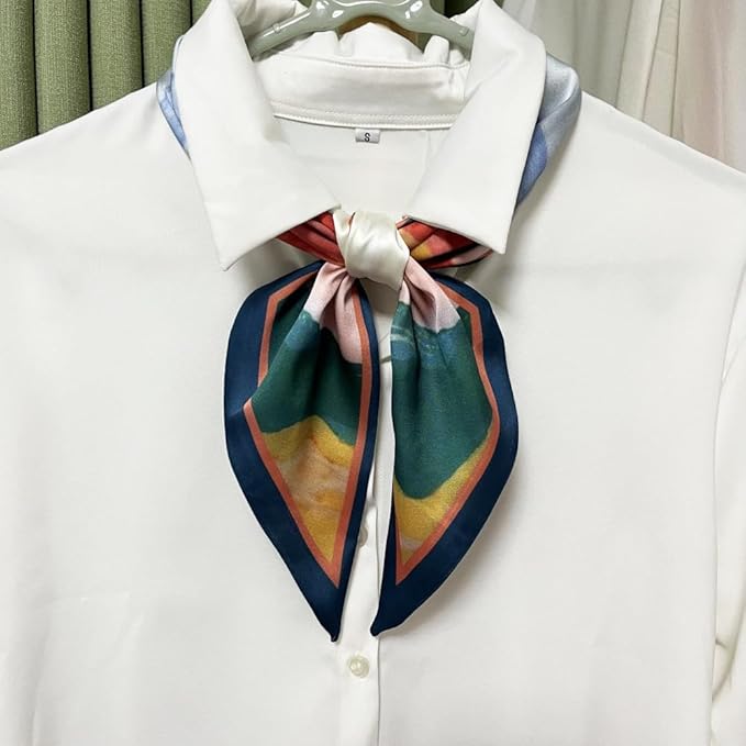 Silk Head Scarf for Hair Fashion Headwrap for Women Lightweight Neck Tie