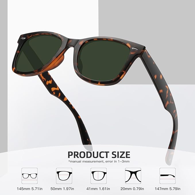 MEETSUN Polarized Sunglasses for Women Men Classic Retro Square Frame Driving Sun Glasses UV Protection