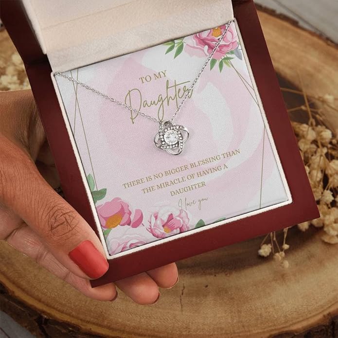 VIRAGIL To My Daughter Gift Necklace From Dad or Mom - Badass Daughter Jewelry With Heartfelt Message & Elegant Box