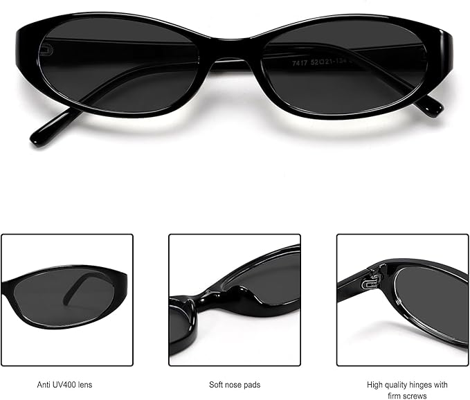 Retro Oval Sunglasses for Women 2026 90s Small Chic Cat Eye Sun Glasses Sunnies Lightweight Shades
