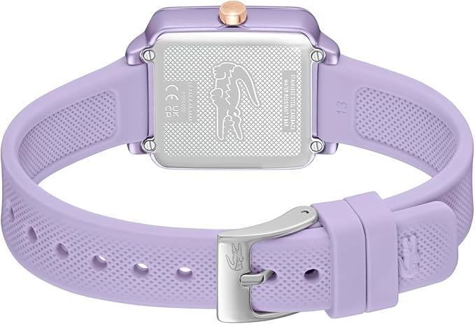 Lacoste.12.12 Flow Women's 3H Quartz Watch - Slim Silicone Strap - Square Case - Water Resistant up to 3ATM/30 Meters - Minimalist Elegance for Her - 26mm