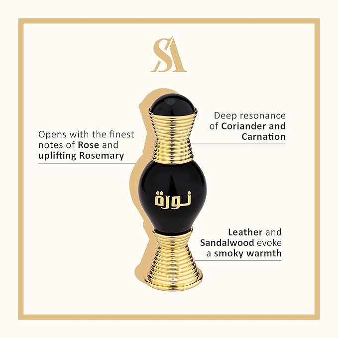 Swiss Arabian Noora Onyx - Luxury Products From Dubai - Long Lasting And Addictive Personal Perfume Oil Fragrance - Seductive Signature Aroma - The Luxurious Scent Of Arabia - 0.4 Oz