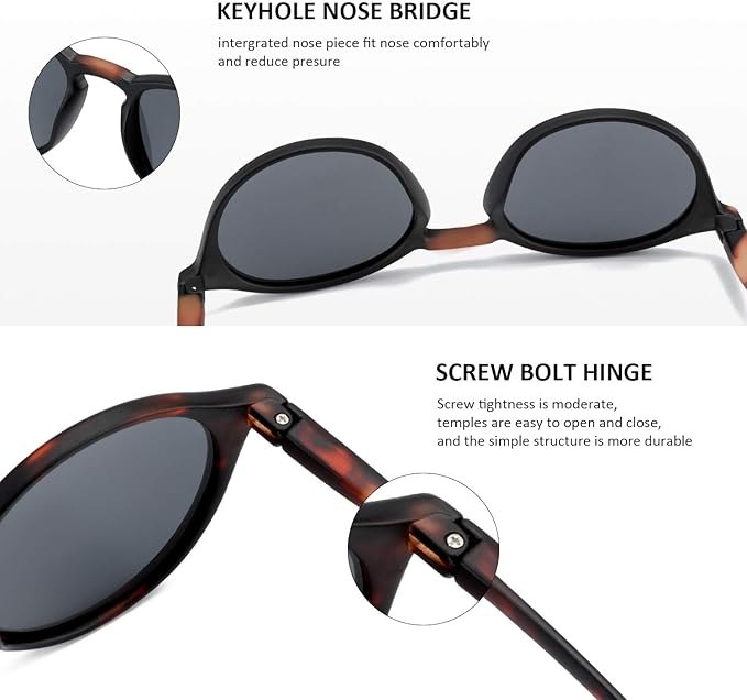 ZENOTTIC Polarized Sunglasses for Women Men: Retro Shades Round | Square Frame UV Protection 2 Pack