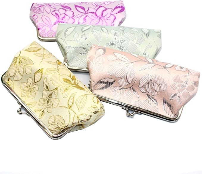 Long Coin Purse Clutch Handbag Change Pouch Wallet with Clasp Closure Compact Design for Women Gift Box (Purple)
