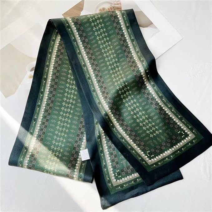 100% Mulberry Silk Ribbon Scarf for Hair Beach Head Wraps for Women Handbag accessories Necktie