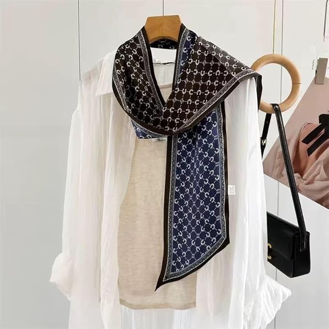 100% Mulberry Silk Ribbon Scarf for Hair Beach Head Wraps for Women Handbag accessories Necktie