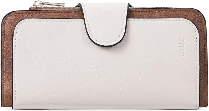 CLUCI Wallet For Women PU Leather RFID Blocking Womens Wallet Bifold Card Holder with ID Window Gifts for Women Birthday | RFID Blocking, Designer, Trifold, Card Holder, ID Window