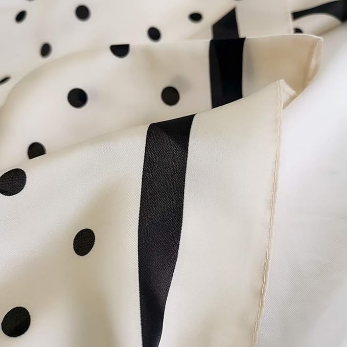 FONYVE Silk Feeling Scarf Medium Square Satin Head Scarf for Women 27.5 × 27.5 inches