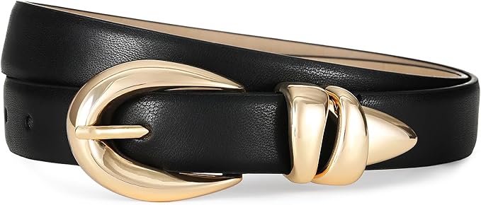 Fashion Waist Belt with Gold Buckle Women's Belts for Jeans Stylish Leather Belts for Women
