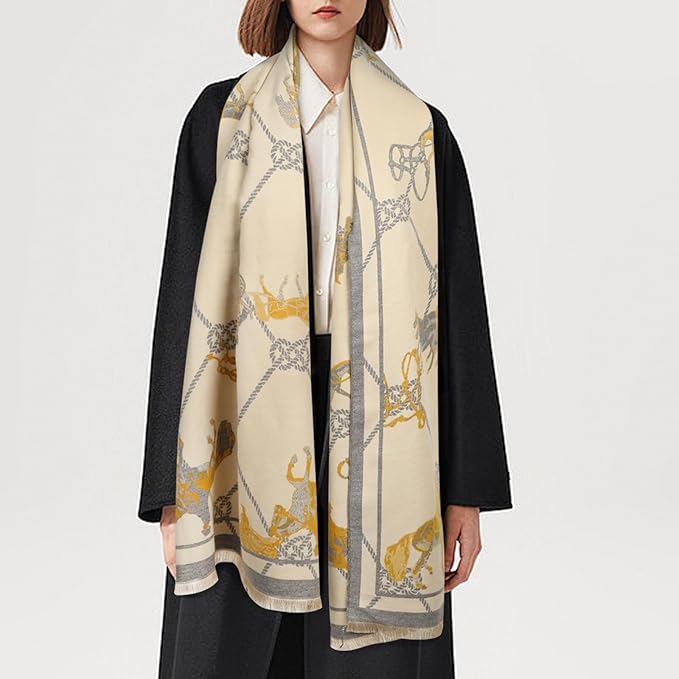 EXTREE Scarfs for Women Pashmina Silky Shawl Wrap for Evening Dressing Blanket Open Front Poncho Cape