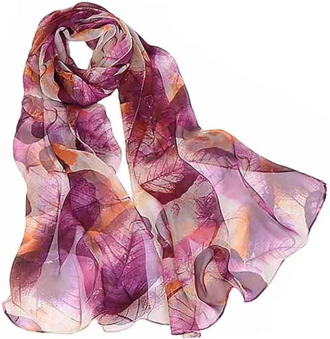 Pokeedioty Scarfs for Women Lightweight Scarves Elegant Floral Pattern Sheer Scarfs Shawls Wraps
