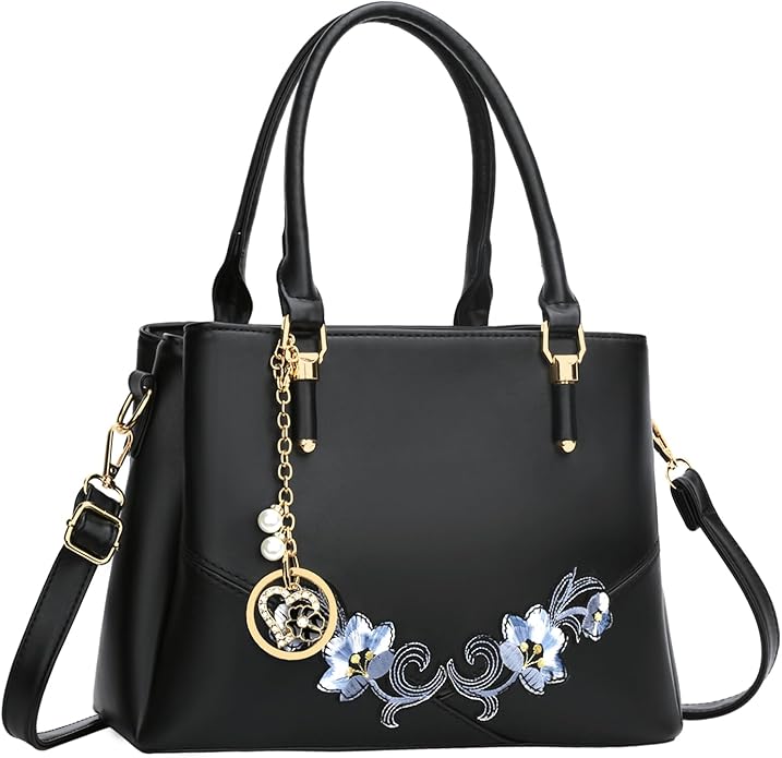 KKXIU 3 Zippered Compartments Purses and Handbags for Women Top Handle Satchel Shoulder Ladies Bags