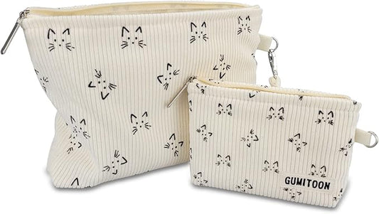2pcs Cosmetic Bags,makeup bag for women,aesthetic organizer toiletry bags,travel essentials,travel size toiletries,a small make up bag and a big make up bag(cat bag)