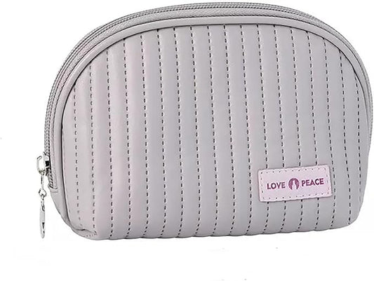 Small Makeup Bag for Purse Mini Cosmetic Pouch Waterproof Zipper Pouch for Women Small Cosmetic Bag PU Leather Travel Makeup Bag Lipstick Bag Light Purple