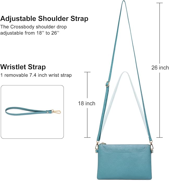 SENDEFN Leather Wristlet Clutch Small Women Crossbody Shoulder Bag Wallet Purses RIFD Card Slots