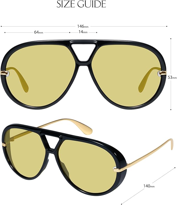 mosanana Trendy Oversized Aviator Sunglasses for Women Retro Style MS52478