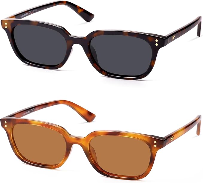 VANLINKER Polarized Trendy Small Slim Skinny Square Cat Eye Sunglasses for Women Men Retro Shades VL9862