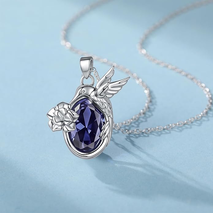 Hummingbird/Bat/Cat/Dolphin/Mermaid Necklace Sterling Silver Cute Animal Necklaces Jewelry Christmas Gifts for Women Mother Wife Friends Daughter