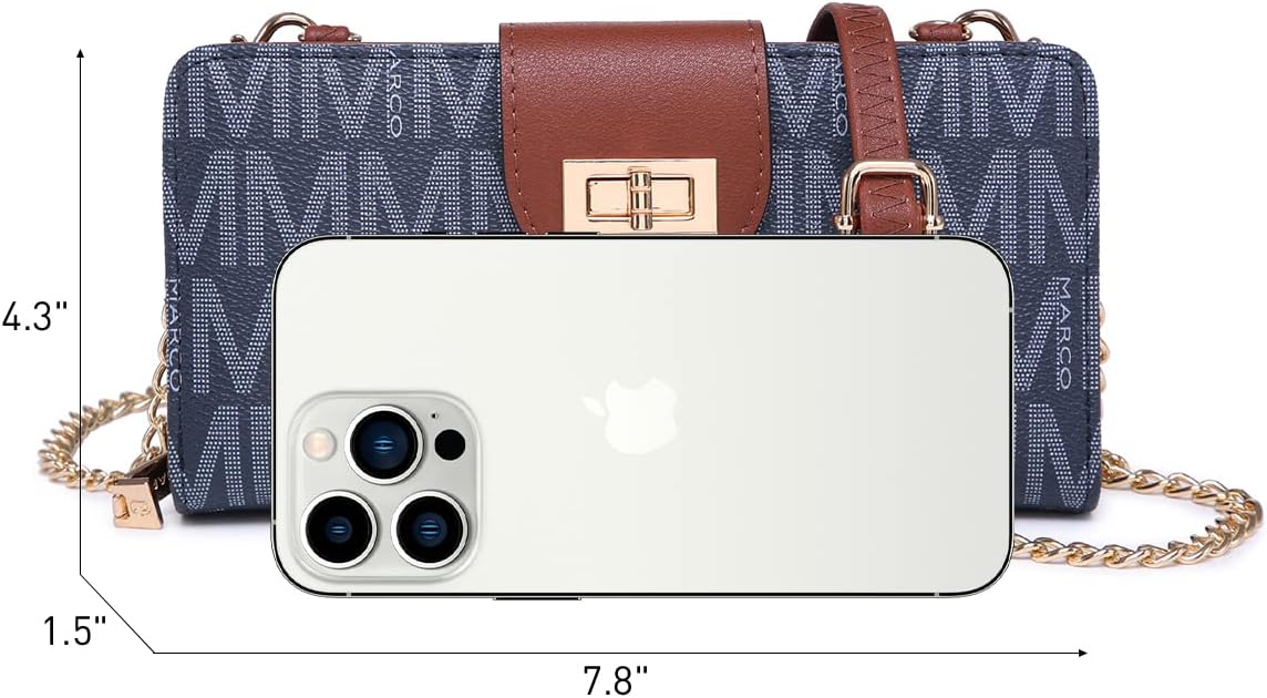 MKP COLLECTION Women Small Crossbody Shoulder Bag Zip Wallet Purse Handbags Clutch Credit Card Holder with Chain Strap