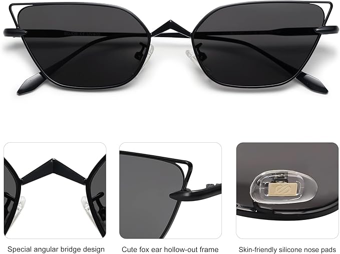 SOJOS Small Cateye Sunglasses Fashion Narrow Fun Designer Sun Glasses SJ1127A