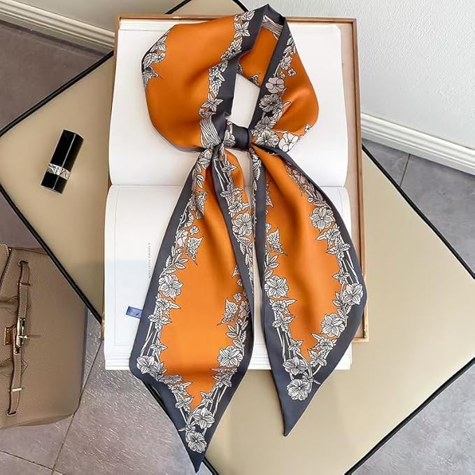 100% Mulberry Silk Ribbon Scarf for Hair Beach Head Wraps for Women Handbag accessories Necktie