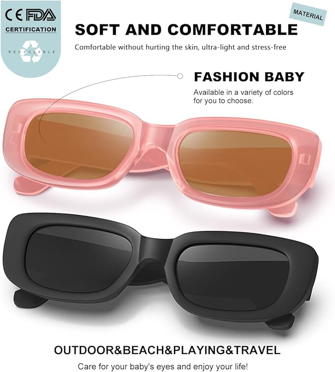 Retro Rectangle Kids Sunglasses 90’s Vintage Fashion Narrow Square Frame Glasses Shades for Girls Boys UV Protection
