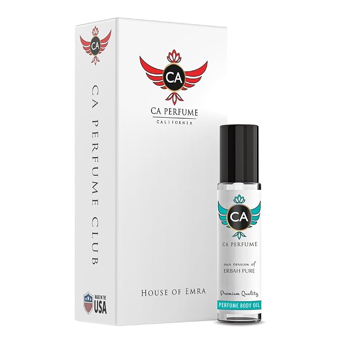 CA Perfume Impression of Erbah Pure Unisex Fragrance Oil Amber Scent Long Lasting Perfumes for Women & Men Travel Size TSA Ready Mini Parfum Body Oil Roll-on 0.33 Fl Oz 10ml
