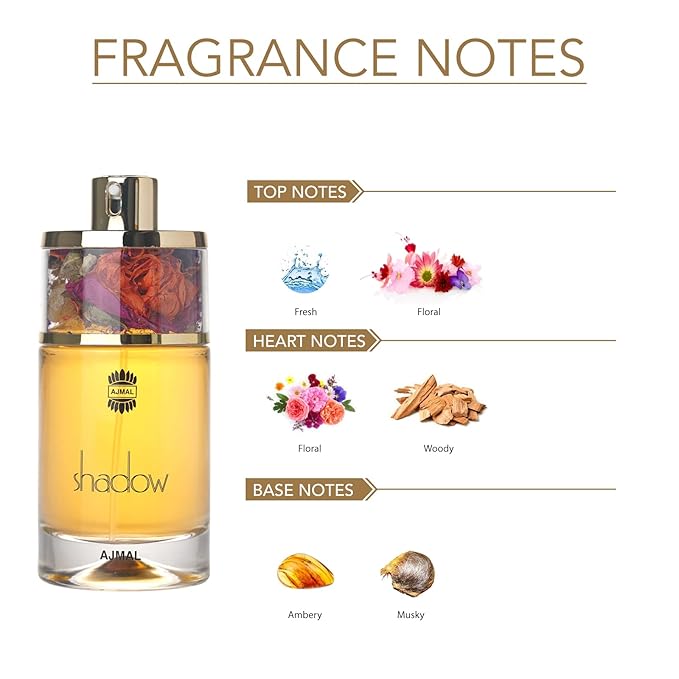 Ajmal Shadow II Eau de Parfum for Women – 2.5 fl oz / 75 ml | Elegant Floral Oriental Perfume | Long Lasting Feminine Fragrance for Everyday Wear