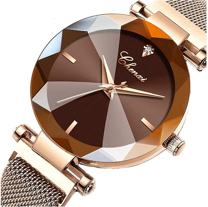 Fashion Watches for Women Rose Gold Stainless Steel Mesh Band Watch Elegant Ladies Gifts Waterproof Wrist Watch
