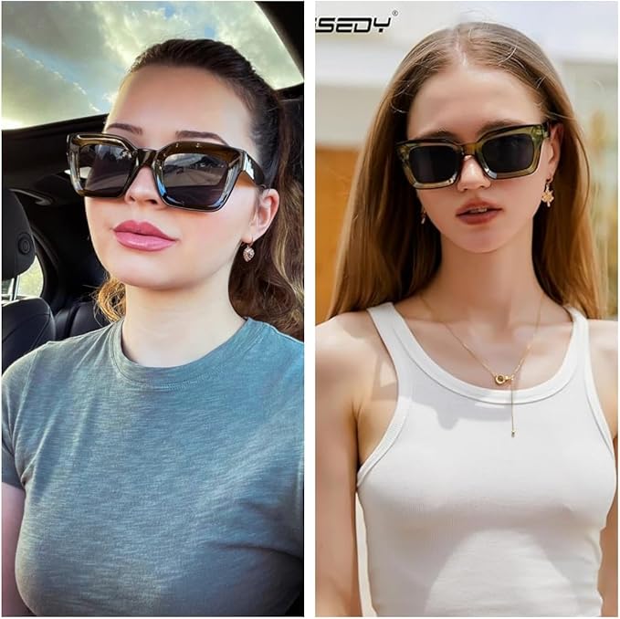 FEISEDY Classic Women Sunglasses Fashion Thick Square Sun Glasses Chunky Frame UV400 B2471