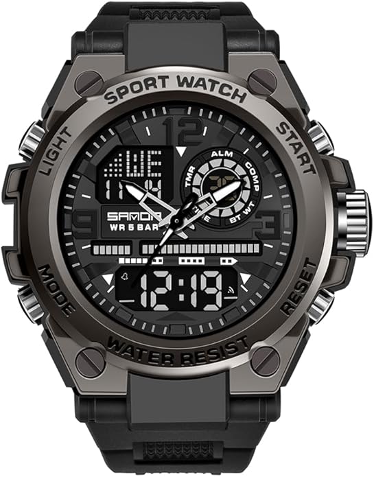 KXAITO Men's Watches Sports Outdoor Waterproof Military Watch Date Multi Function Tactics LED Alarm Stopwatch