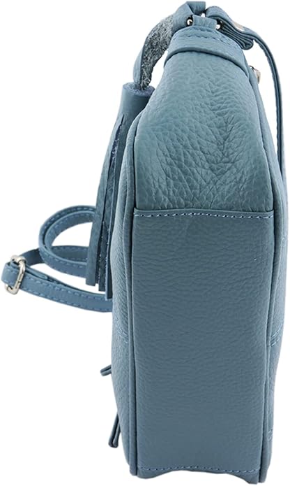 Cowhide Leather Women's Shoulder Purse Small Cross Body Organizer Bag with Many Pockets