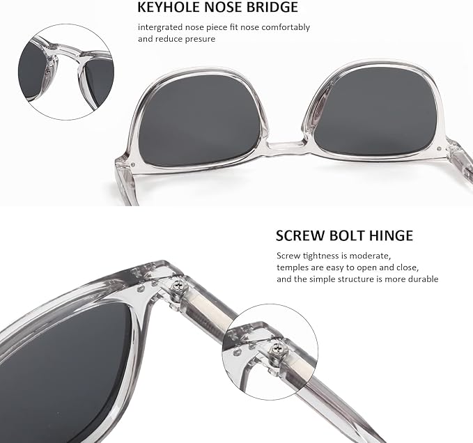 ZENOTTIC Polarized Sunglasses for Women Men: Retro Shades Round | Square Frame UV Protection 2 Pack