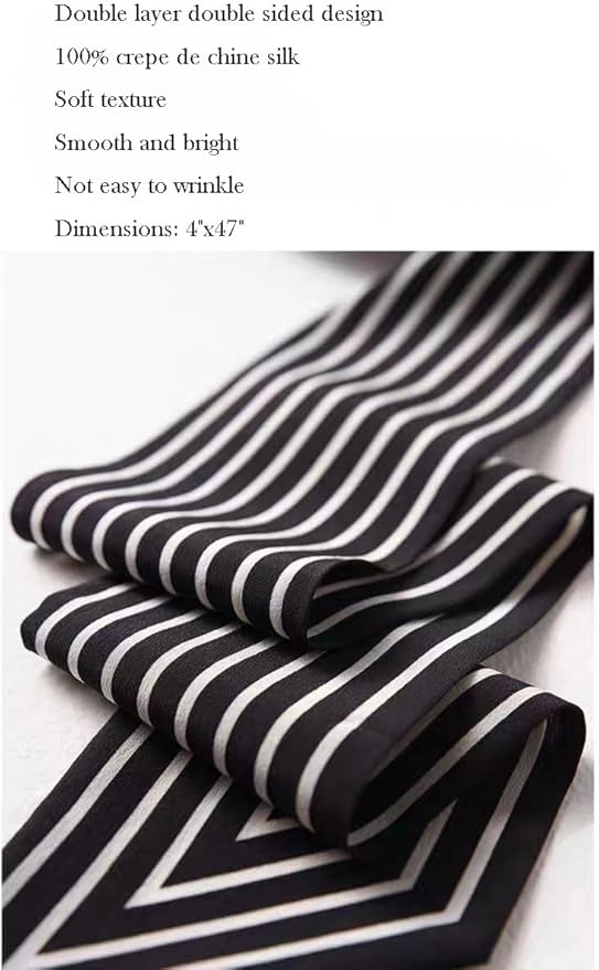 100% Mulberry Silk Ribbon Scarf for Hair Beach Head Wraps for Women Handbag accessories Necktie