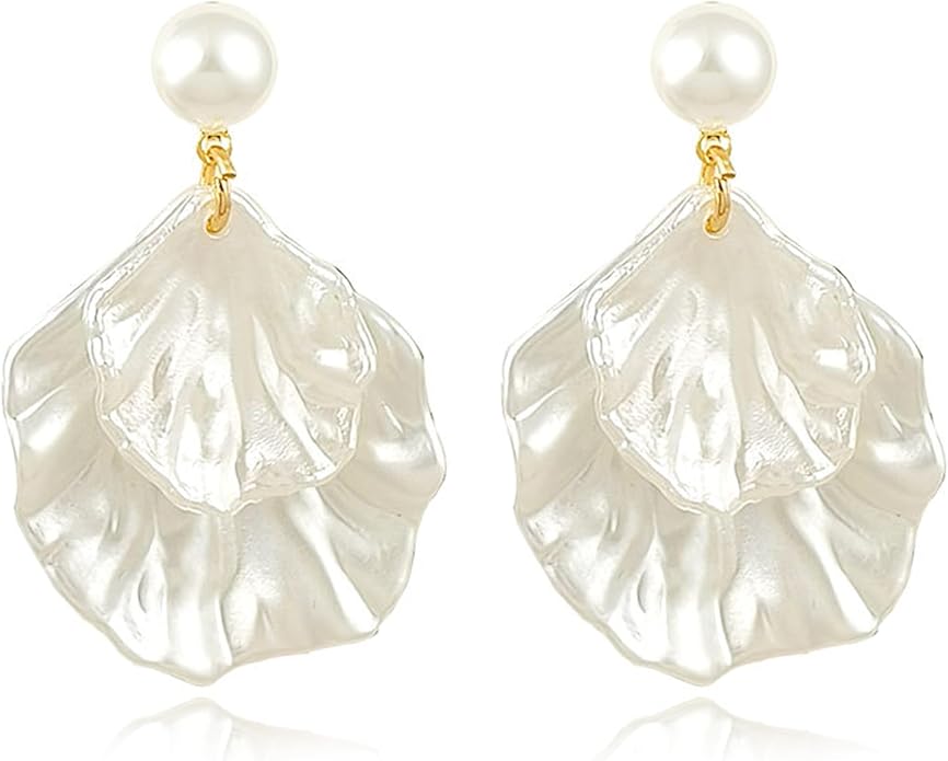 Long Pearl Earrings for Women 925 sterling silver Pearl Dangle Earrings Hypoallergenic Elegant Wedding Pearl Tassel Earrings for Bridal Christmas Gift…