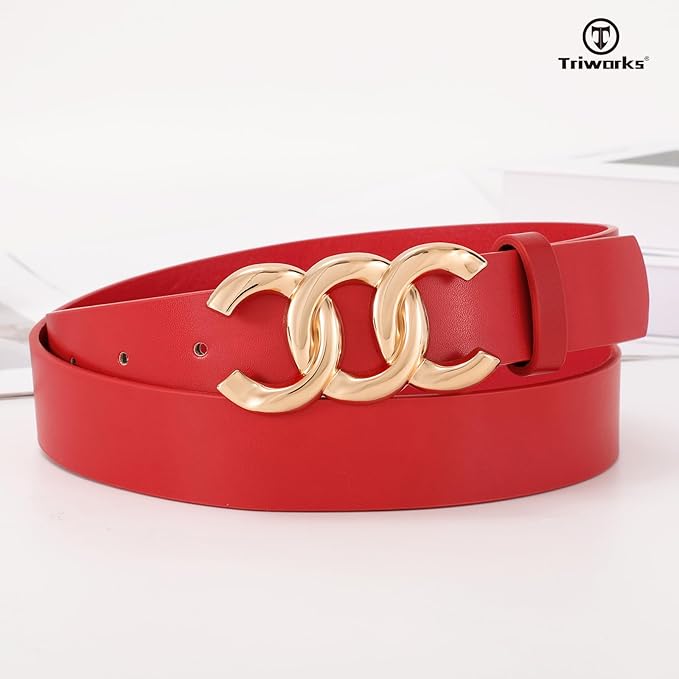 TRIWORKS 3 Pack Women's Belts for Jeans Pants Fashion Waist Belts for Ladies Leather Belts
