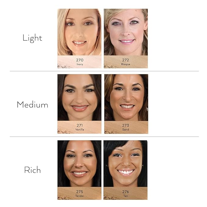 Emani Loose Powder Foundation Makeup for Sensitive Skin, Skin Perfecting, Natural Mineral Foundation with Buildable Coverage, Oil Control, Talc Free, Cruelty-Free & Vegan, Sand