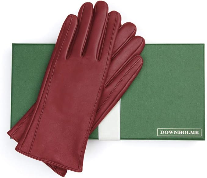 Downholme Touchscreen Leather Cashmere Lined Gloves for Women