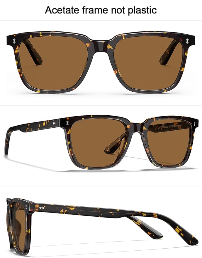 CARFIA Polarized Sunglasses for Women: Acetate, Small/Medium Size, UV400 Anti Glare CA5354