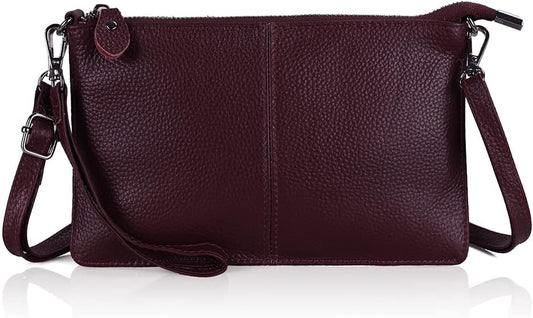 befen Genuine Leather Wristlet Clutch Wallet Purses Small Crossbody Bags for Women with RFID Blocking Card Slots