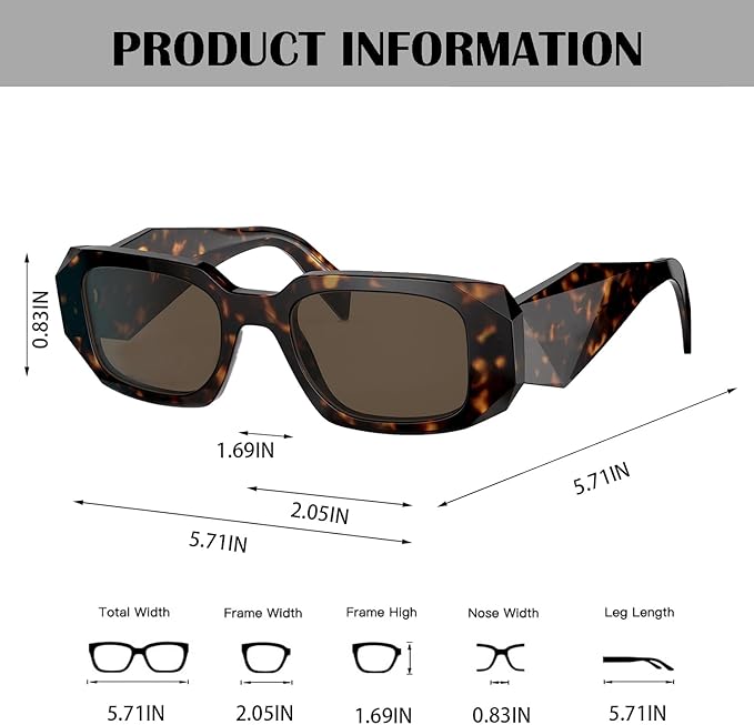 BUTABY Trendy Rectangle Sunglasses for Women Men Retro Sun Glasses Vintage Fashion Square Frame