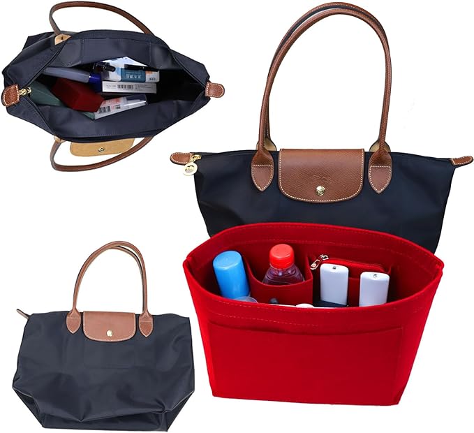Lckaey Purse Organizer Insert for Le Pliage (Large) Handbags Insert Organizer1012crimson-L