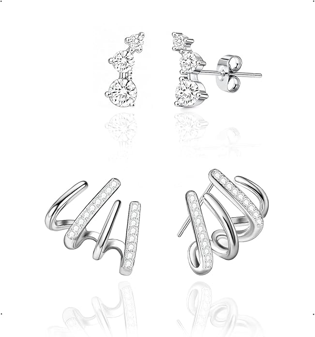 IMBOS Earrings for Women Trendy 14K Gold Stud Earrings Claw Earring Dainty Simple Minimalist Gold Earring Hypoallergenic Jewelry for Women Gifts