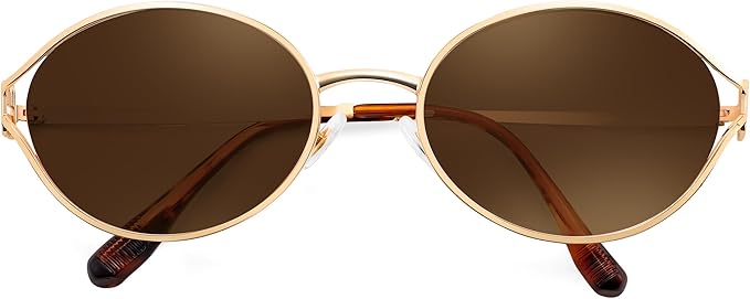 FEISEDY Retro Oval Small Sunglasses for Women Men 90s Trendy Classic Y2K Frame Round Shades UV400 Protection B9164